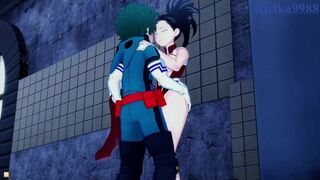 Momo Yaoyorozu and Izuku Midoriya have deep sex in a back alley. - My Hero Academia Hentai