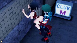 Momo Yaoyorozu and Izuku Midoriya have deep sex in a back alley. - My Hero Academia Hentai