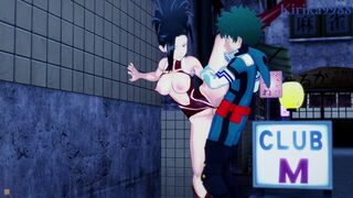 Momo Yaoyorozu and Izuku Midoriya have deep sex in a back alley. - My Hero Academia Hentai