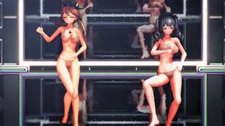 【MMD】I love Kiss me with Kashima and Prinz in swimsuits【R-18】