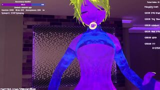 Trans Vtuber is Restrained IRL and Teased With Remote Control Toys Until She Cums in VRchat