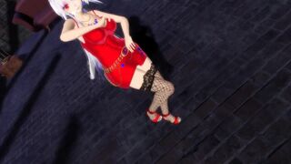 【MMD】Haku - Pink Cat (dress)【R-18】