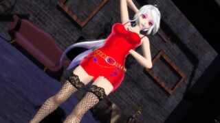 【MMD】Haku - Pink Cat (dress)【R-18】