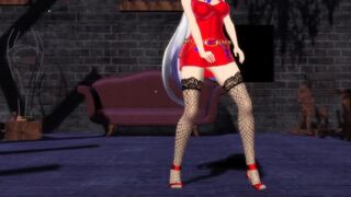 【MMD】Haku - Pink Cat (dress)【R-18】