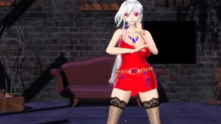 【MMD】Haku - Pink Cat (dress)【R-18】