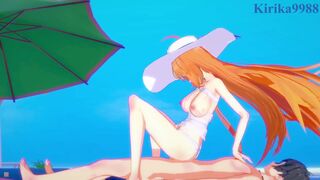 Pecorine and Yuuki have deep sex on the beach. - Princess Connect! Re:Dive Hentai