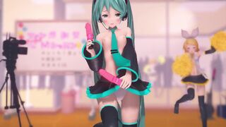 MMD r18 Pompon boobs no with Miku's dildo she is a big fucker 3d hentai
