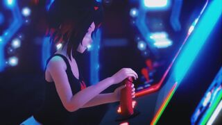 MMD r18 Seductive girl play at arcade to make people cum 3d hentai