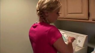 Little Summer Fingering her pussy in Laundry with Lesbian Friend