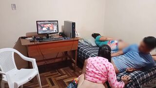 my super gamer stepdaughter gets fucked while my wife rests part 2: we almost get caught when I put my big cock in her while she is playing, it was very tasty
