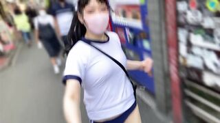 【Ｉカップ変態女子大生とうふ】ノーブラランニング新大久保で体操着ブルマで最後は男子学生に囲まれて・・・