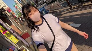 【Ｉカップ変態女子大生とうふ】ノーブラランニング新大久保で体操着ブルマで最後は男子学生に囲まれて・・・