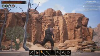 Conan Exiles game 18+ climbing going for iron ore
