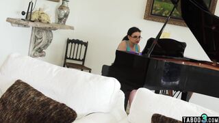 Teen loves playing on piano and on a BBC