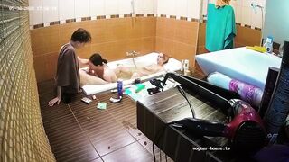 Threesome Ffm Blowjob and WaterBate Relax Bath Action