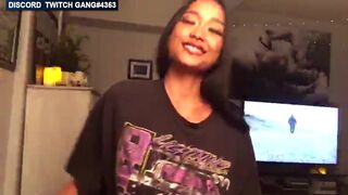 Sexy Asian Twitch Streamer takes off her shirt on stream and gets boob slip #137