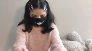 Tiny latina pulls down panties and flashes her ass for Youtube Unboxing Haul | Princess Bitty | ep 2