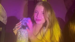 ASMR - hot blonde huge tits eye contact before bed