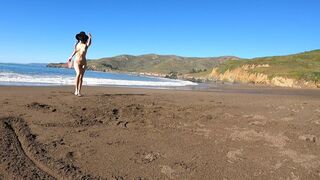 Teaser - Having fun and being silly with nude frisbee at the beach!
