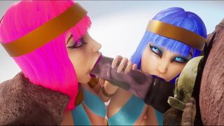 Two Lovely Juicy Colorful Queens Babes Pleasing Huge Fat Furry Cock - Wild Life 3D Porn Game RPG