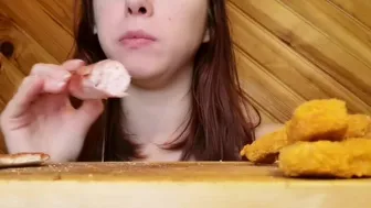 Mukbang ASMR Poisson Saucisse Lard Pizza, Lien En Bio Pour Mon Site