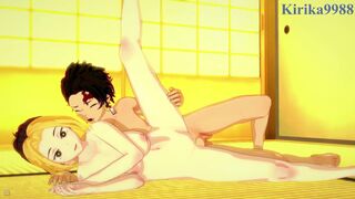 Makio and Tanjiro Kamado have deep sex in a Japanese-style room. - Demon Slayer Hentai