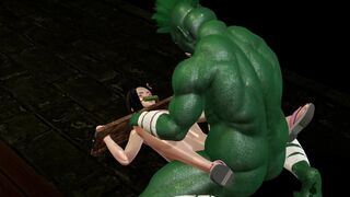 Nezuko Bukkake - Monsters Impregnate Nezuko - Demon Slayer 3D Hentai - Creampies, Cumshots, DP, BDSM