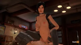 3D Ada Wong fuck on the floor in the middle of the bar resident evil