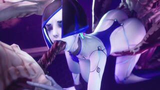 Sexy Robot Girl Rides Two Long Aliens Cocks Subverse