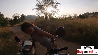 Sexy amateur Thai teen fucked on a bike
