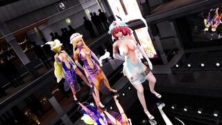 【MMD】STEP with purple & indigo & yuyuko【R-18】