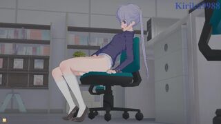 Aoba Suzukaze masturbates alone in an empty office. - New Game! Hentai