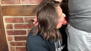 Facefucking a youtuber with pulsating cumshot in her mouth
