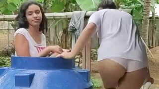 Girls bathing