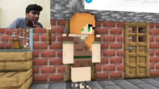 Poor Alex Stucked and helped by Rich Herobrine Minecraft game Reaction