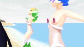 【MMD】Even at the northernmost tip-summer can be hot (just before out)【R-18】