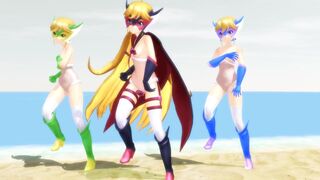 【MMD】Even at the northernmost tip-summer can be hot (just before out)【R-18】