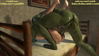Sophitia Alexandra fucked hard by futanari orc with huge cock 3D animation