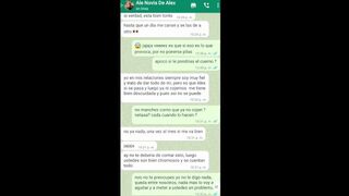 mensajes de whatsapp con la novia de mi amigo antes de cogermela