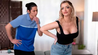 Neighbor Affair - Busty Blonde Linzee Ryder Gets Massage From Neighbor Before Taking His Throbbing Cock