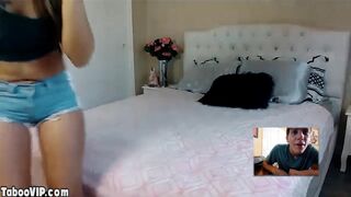 Hot teen using a big dildo on webcam