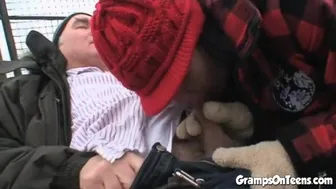 Gramps porn video – Gramps On Teens - Fuck Teen Bangs Oldie In Public
