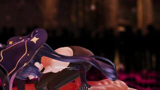 want to be squeezed by Mona's ass - Genshin Impact Mona Cowgirl Ride Creampie POV - MMD