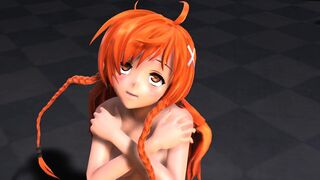 【SEX TOY-MMD】Mirai got on a special riding machine (Pissing in the end)【R-18】