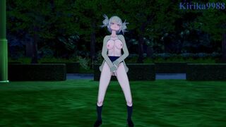 Himiko Toga masturbates in an empty park at night. - My Hero Academia Hentai