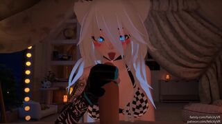 Horny Catgirl pet takes care of your morning wood~ | JOI POV VRChat ERP