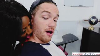 Professor Diamond Jackson fucking in the desk with her tits