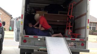 Latina wife fucks new neighbor in the back of a truck. Almost caught by husband walking by.
