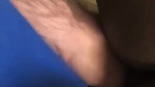 Black teen farts out anal creampie