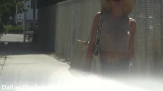 SEXY Girl Walking Catches Me Jerking in the Car! She Couldn't Resist Joining Me.